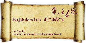 Hajdukovics Ádám névjegykártya