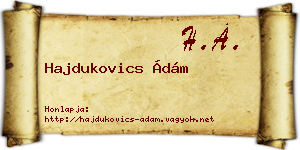 Hajdukovics Ádám névjegykártya
