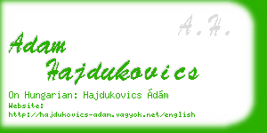 adam hajdukovics business card