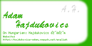 adam hajdukovics business card